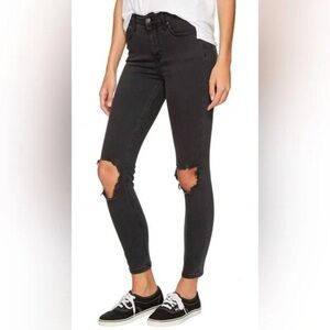 Free People Black Ripped Skinny Jeans